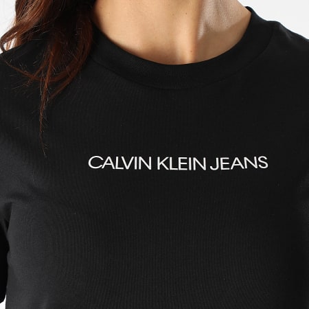 Calvin Klein - Robe Tee Shirt Femme Institutional 3702 Noir