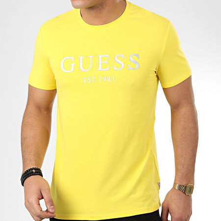 Guess - Tee Shirt M0GI93-J1300 Jaune Argenté
