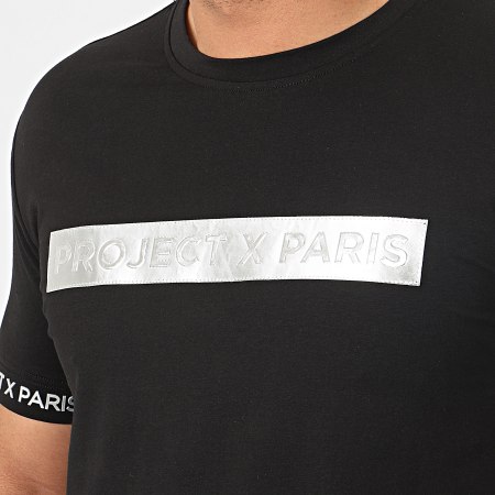 Project X Paris - Tee Shirt Oversize 2010088 Noir Argenté