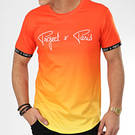Project X Paris - Tee Shirt Oversize 2010089 Orange Jaune Dégradé