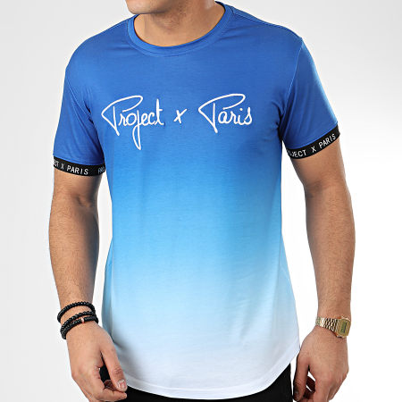 Project X Paris - Tee Shirt Oversize 2010089 Bleu Roi Blanc Dégradé