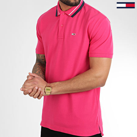 Tommy Hilfiger - Polo Manches Courtes Classics Tipped 7195 Rose Fushia