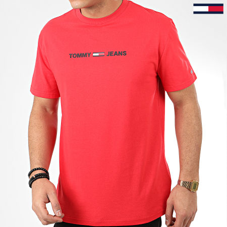 Tommy Jeans - Tee Shirt Straight Small Logo 7621 Rouge
