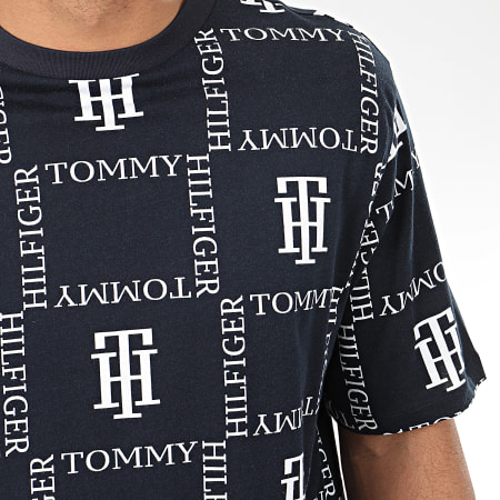 Tommy Hilfiger - Tee Shirt Drop Shoulder Print 1747 Bleu Marine