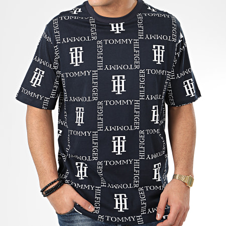 Tommy Hilfiger - Tee Shirt Drop Shoulder Print 1747 Bleu Marine