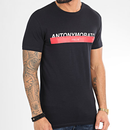 Antony Morato - Tee Shirt Sport Heritage MMKS01716 Bleu Marine