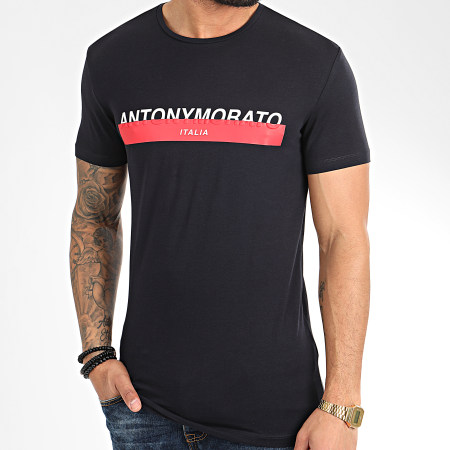 Antony Morato - Tee Shirt Sport Heritage MMKS01716 Bleu Marine