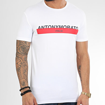 Antony Morato - Tee Shirt Sport Heritage MMKS01716 Blanc