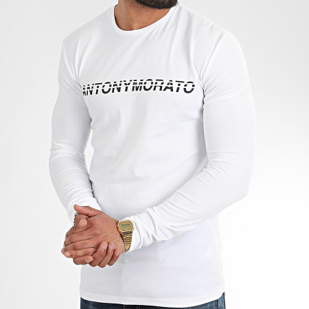 Antony Morato - Tee Shirt Manches Longues Sport The Green Lin MMKL00271 Blanc
