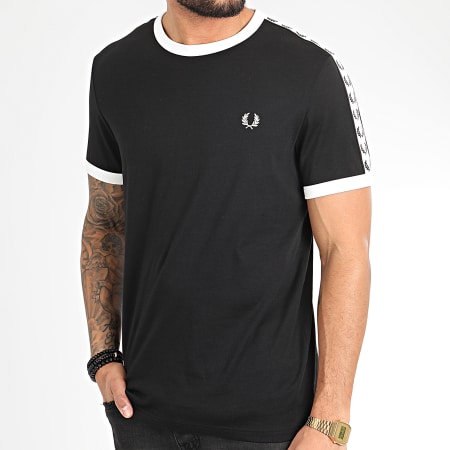 Fred Perry - Tee Shirt A Bandes Taped Ringer M6347 Noir
