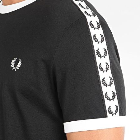 Fred Perry - Tee Shirt A Bandes Taped Ringer M6347 Noir