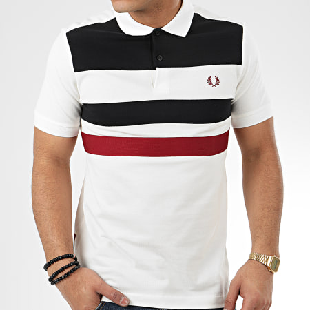 Fred Perry - Polo Manches Courtes Tape Detail M8540 Ecru