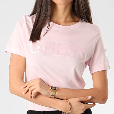 Guess - Tee Shirt Femme Slim W0GI18-K46D0 Rose