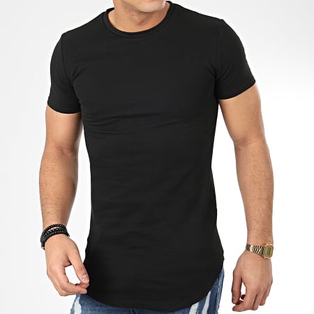 John H - Tee Shirt Super Slim Fit Oversize T20001 Noir