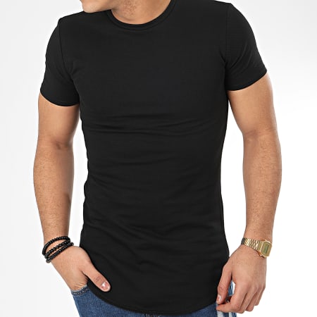 John H - Tee Shirt Super Slim Fit Oversize T20001 Noir