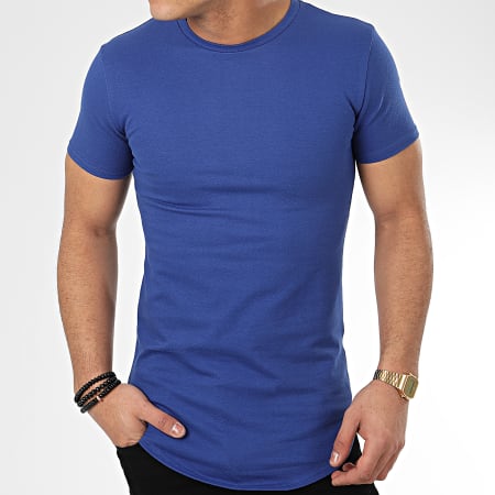 John H - Tee Shirt Oversize T20002 Bleu Roi