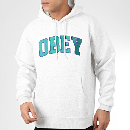 Obey - Sweat Capuche Sports II Gris Clair Chiné