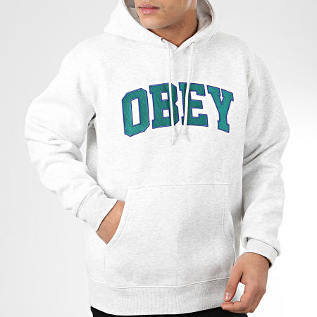 Obey - Sweat Capuche Sports II Gris Clair Chiné