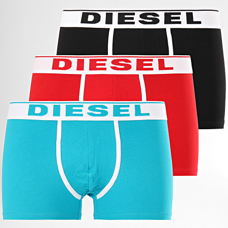 Diesel - Lot De 3 Boxers Damien 00ST3V-0JKKC Noir Turquoise Rouge