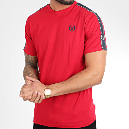Sergio Tacchini - Tee Shirt A Bandes Feather 38536 Rouge