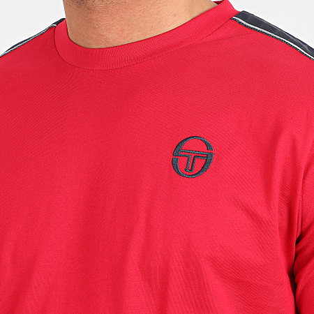 Sergio Tacchini - Tee Shirt A Bandes Feather 38536 Rouge