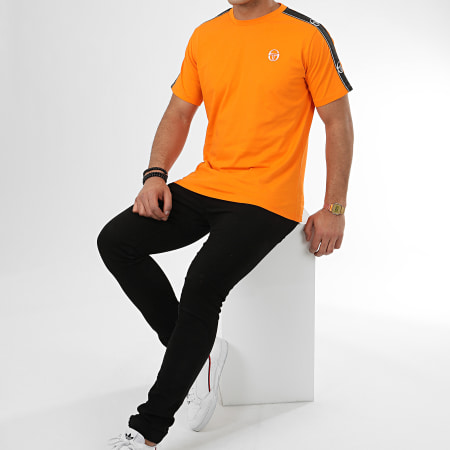 Sergio Tacchini - Tee Shirt A Bandes Feather 38536 Orange