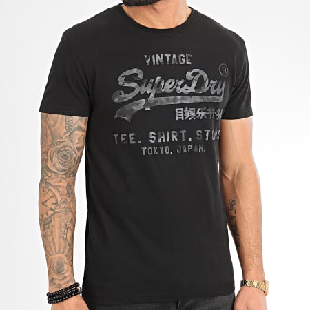 Superdry - Tee Shirt  VL Shirt Shop Bonded M1010100A Noir