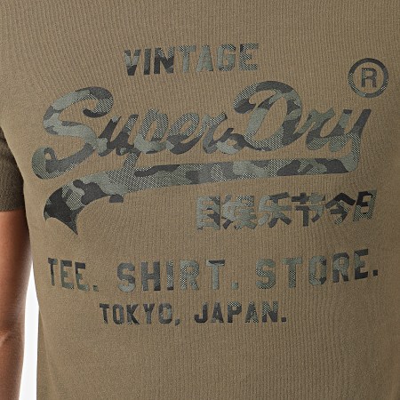 Superdry - Tee Shirt VL Shirt Shop Bonded M1010100A Vert Kaki