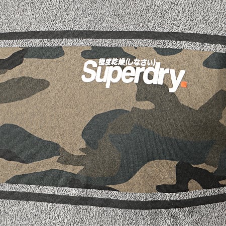 Superdry - Tee Shirt Core Logo Camo Stripe M1010084A Gris Chiné Camouflage