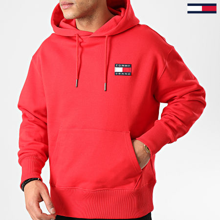 Tommy Jeans - Sweat Capuche Tommy Badge 6593 Rouge
