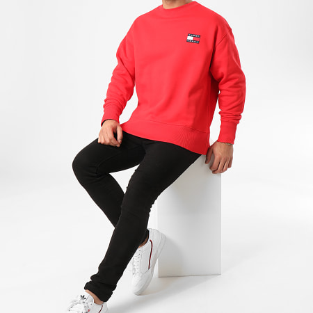 Tommy Jeans - Sweat Crewneck Tommy Badge 6592 Rouge