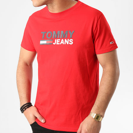 Tommy Jeans - Tee Shirt Corp Logo 7843 Rouge