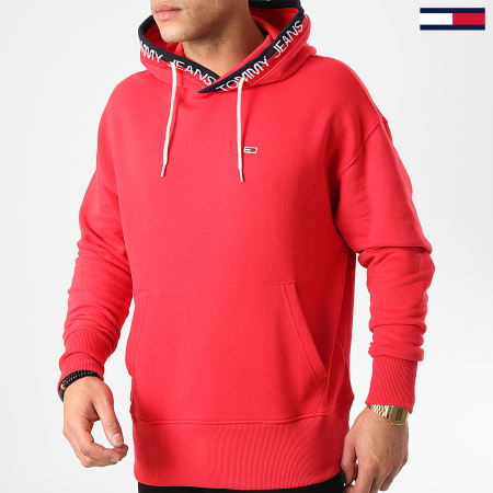 Tommy Jeans - Sweat Capuche Branded Rib 7886 Rouge