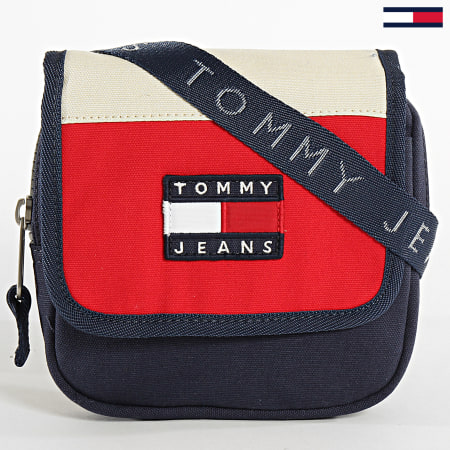 Tommy Jeans - Sacoche Heritage Flap Xover Canvas 6116 Bleu Marine