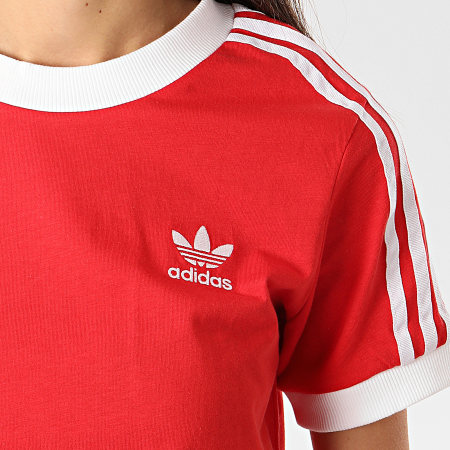 Adidas Originals - Tee Shirt Femme A Bandes FM3318 Rouge