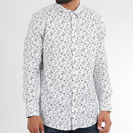American People - Chemise Manches Longues Floral Muede Blanc