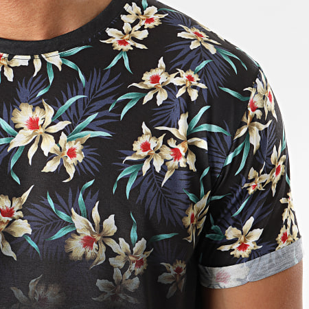 American People - Tee Shirt Floral Merlu Noir