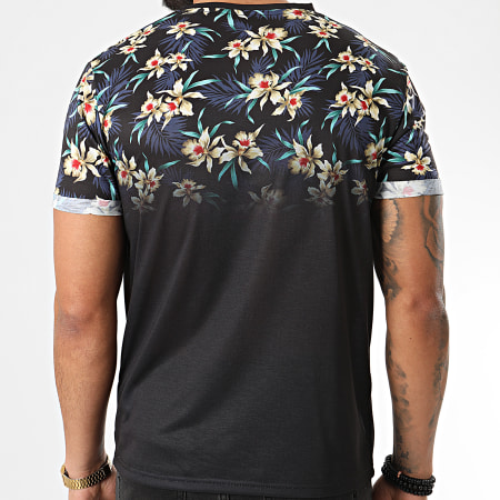 American People - Tee Shirt Floral Merlu Noir