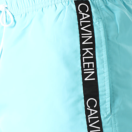 Calvin Klein - Short De Bain A Bandes Medium Drawstring 0434 Bleu Ciel