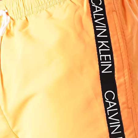 Calvin Klein - Short De Bain A Bandes Medium Drawstring 0434 Orange Fluo