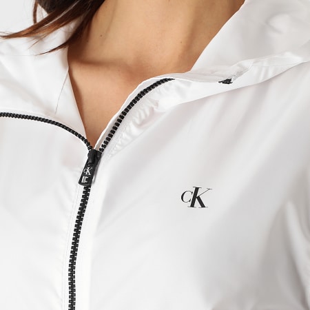 Calvin Klein - Coupe-Vent Femme Large CK Logo 3855 Blanc