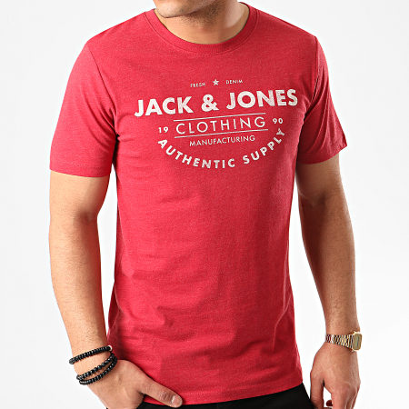 Jack And Jones - Tee Shirt Jeans Bordeaux Chiné