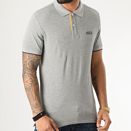 Jack And Jones - Polo Manches Courtes Chelsey Gris Chiné
