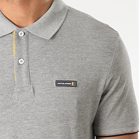 Jack And Jones - Polo Manches Courtes Chelsey Gris Chiné