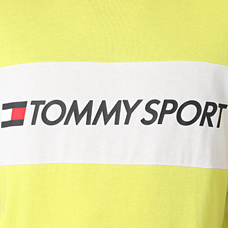 Tommy Hilfiger - Tee Shirt Colourblock Logo Jaune Fluo