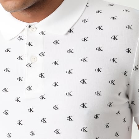 Calvin Klein - Polo Manches Courtes CK All Over Print Mini 5192 Blanc