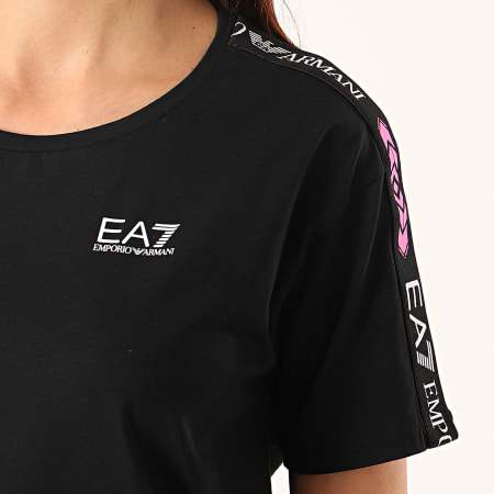 EA7 Emporio Armani - Tee Shirt Femme A Bandes 3HTT26-TJ29Z Noir