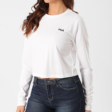 Fila - Tee Shirt Crop Manches Longues Femme Eaven Blanc