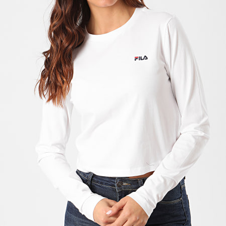 Fila - Tee Shirt Crop Manches Longues Femme Eaven Blanc