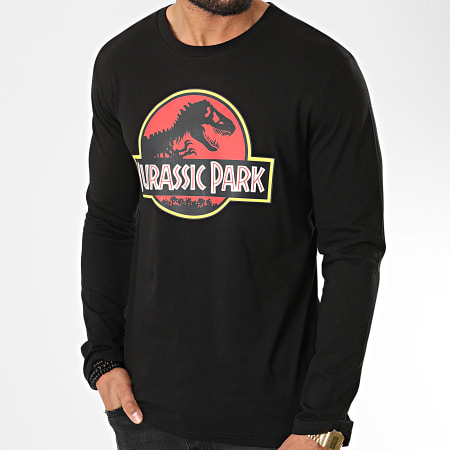 Jurassic Park - Tee Shirt Manches Longues Jurassic Park Original Logo Noir